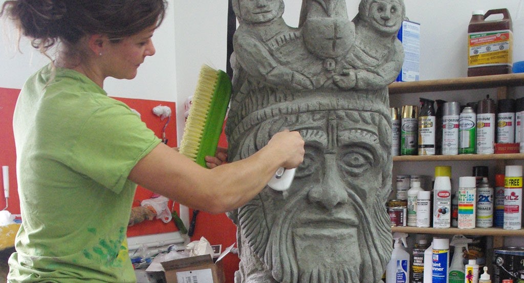 Nutcracker Sculpture - sculpted and carved fiberglass reinforced concrete with internal steel armature