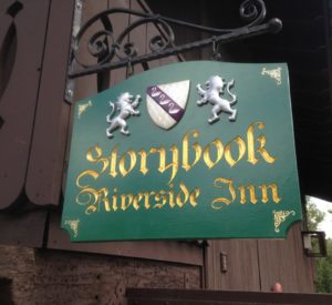 Storybook Riverside Inn - HDU with gold leaf v-carved letters, 3D elements are CNC carved HDU