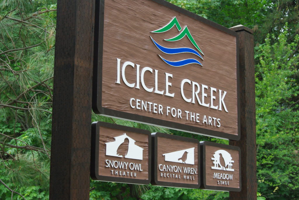 Icicle Creek - sandblasted cedar signs 1.5" thick