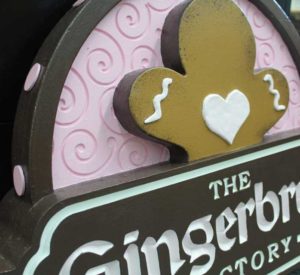 3D logo sign with gingerbread.