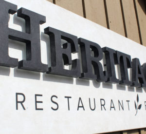 Heritage Restaurant Bar - hovering HDU letters with texture