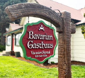 Bavarian-Gasthaus - HDU sign with fuax wood concrete post