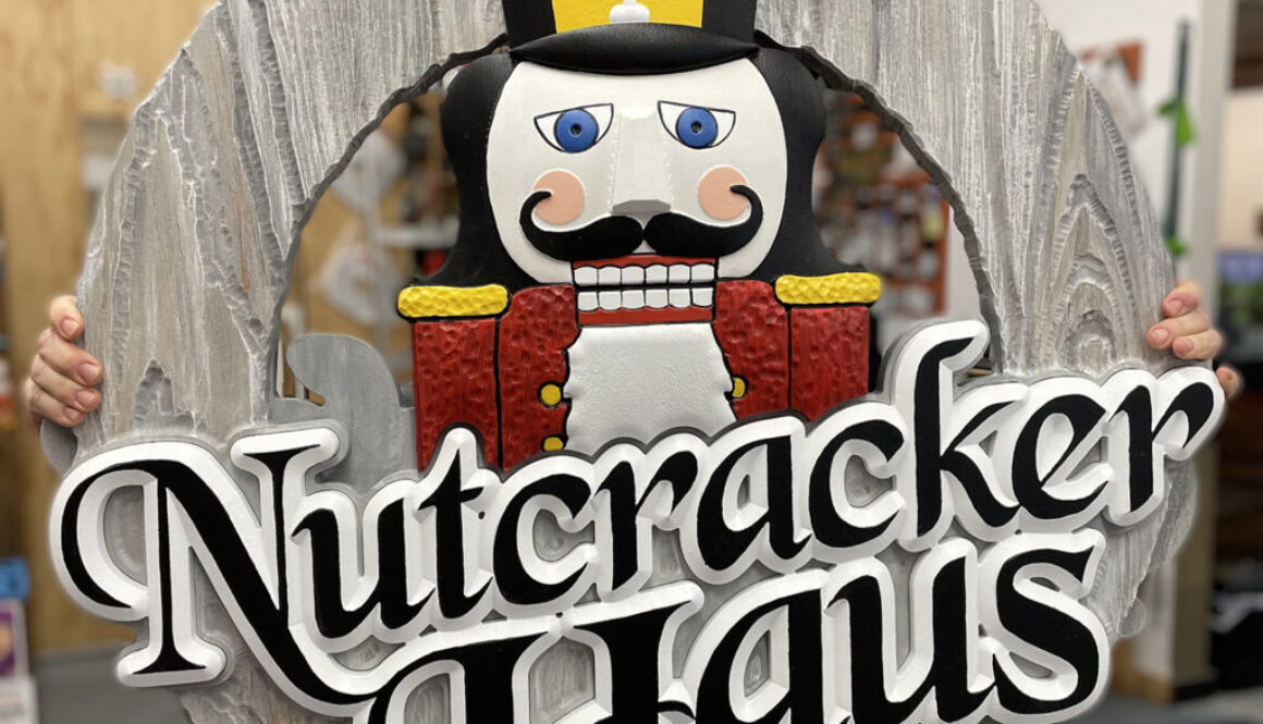 Carved nutcracker sign